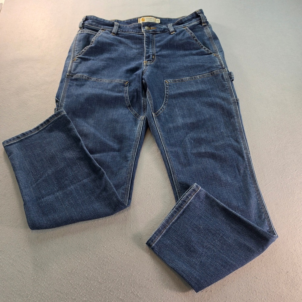 Carhartt Womens 10 Short Double Front Straight Jeans Blue Workwear Gorpcore